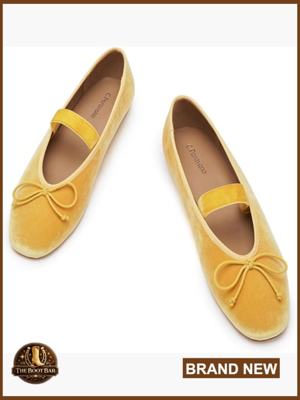 Velvet Mary Jane Ballet Flats - Cushioned Non-Slip Round Toe